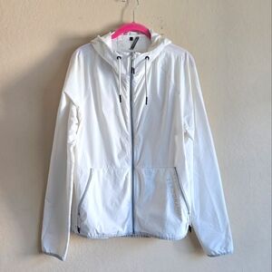 ZERØGRAND Cole Haan White Packable Running Jacket Windbreaker Size L